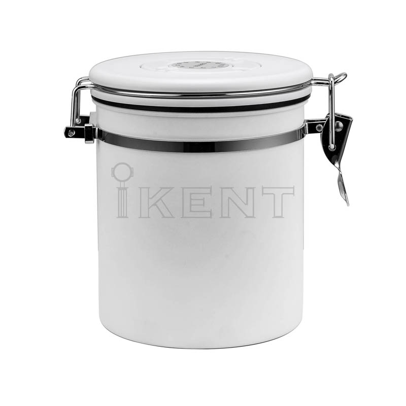 cat dog food storage tea flour cereal coffee bean canister airtight stainless steel CO2 exhaust lid container with scoop date tracker manufacture factory
