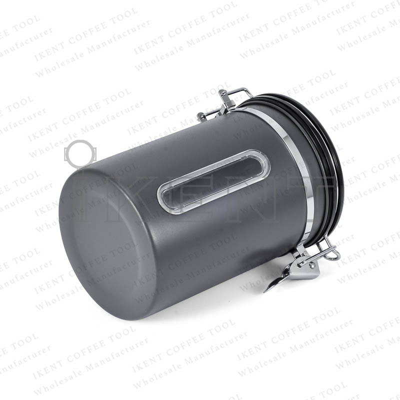 window food canister with scoop transparent visible 304 stainless steel food tea flour cereal storage container manufacturer supplier factory