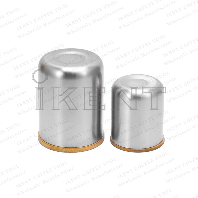 304 stainless steel bamboo wooden lid canister matcha powder airtight container manufacturer factory supplier