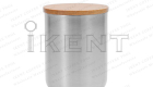 304 stainless steel bamboo wooden lid canister matcha powder airtight container manufacturer factory