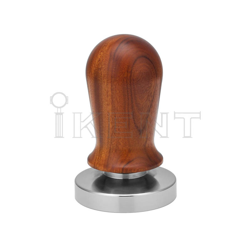 wooden handle espresso coffee tamper spring back loaded stainless steel tamper base manufacturer factory
