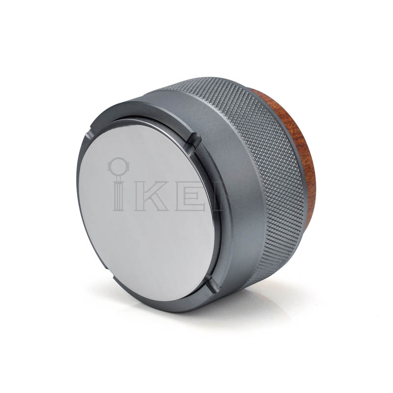 calibrated tamper stainless steel base wooden handle spring auto rebound tamper barista tools manufacturer factory