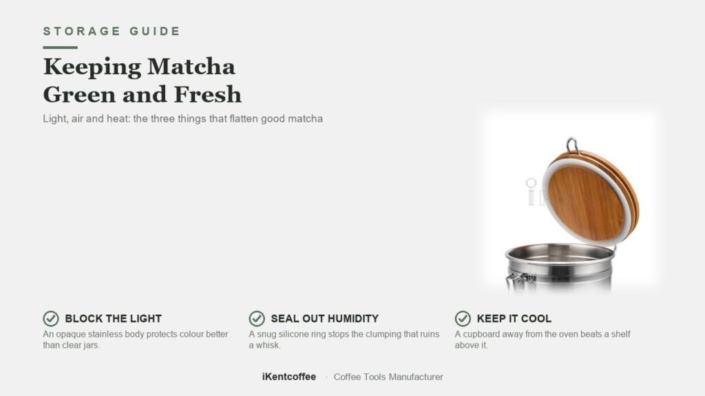 Keeping matcha green and fresh at home - light, air, heat and humidity