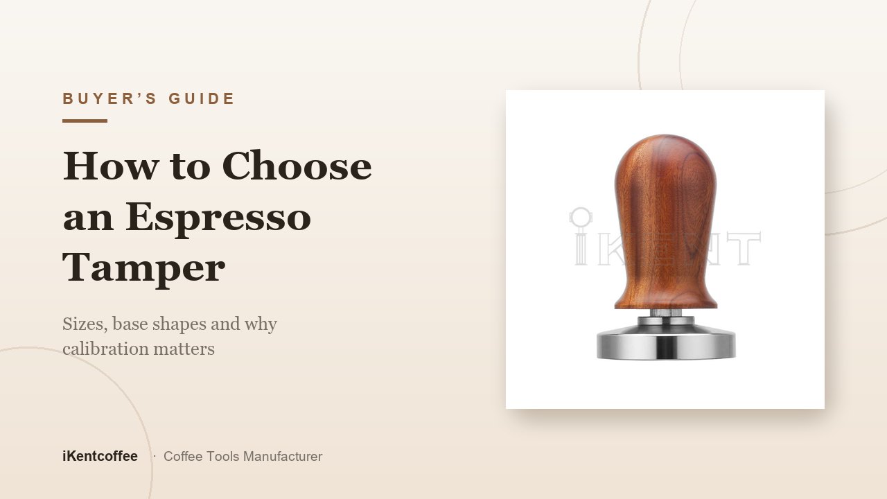 How to choose an espresso tamper - buyer's guide covering sizes, base shapes and calibrated spring models from coffee tools manufacturer iKentcoffee