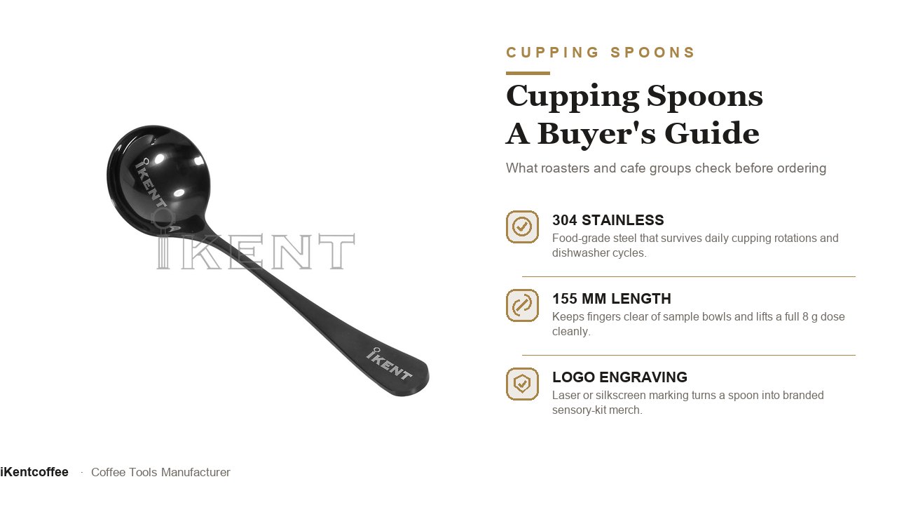 Black stainless steel cupping spoon - a buyer's guide for roasters and cafes