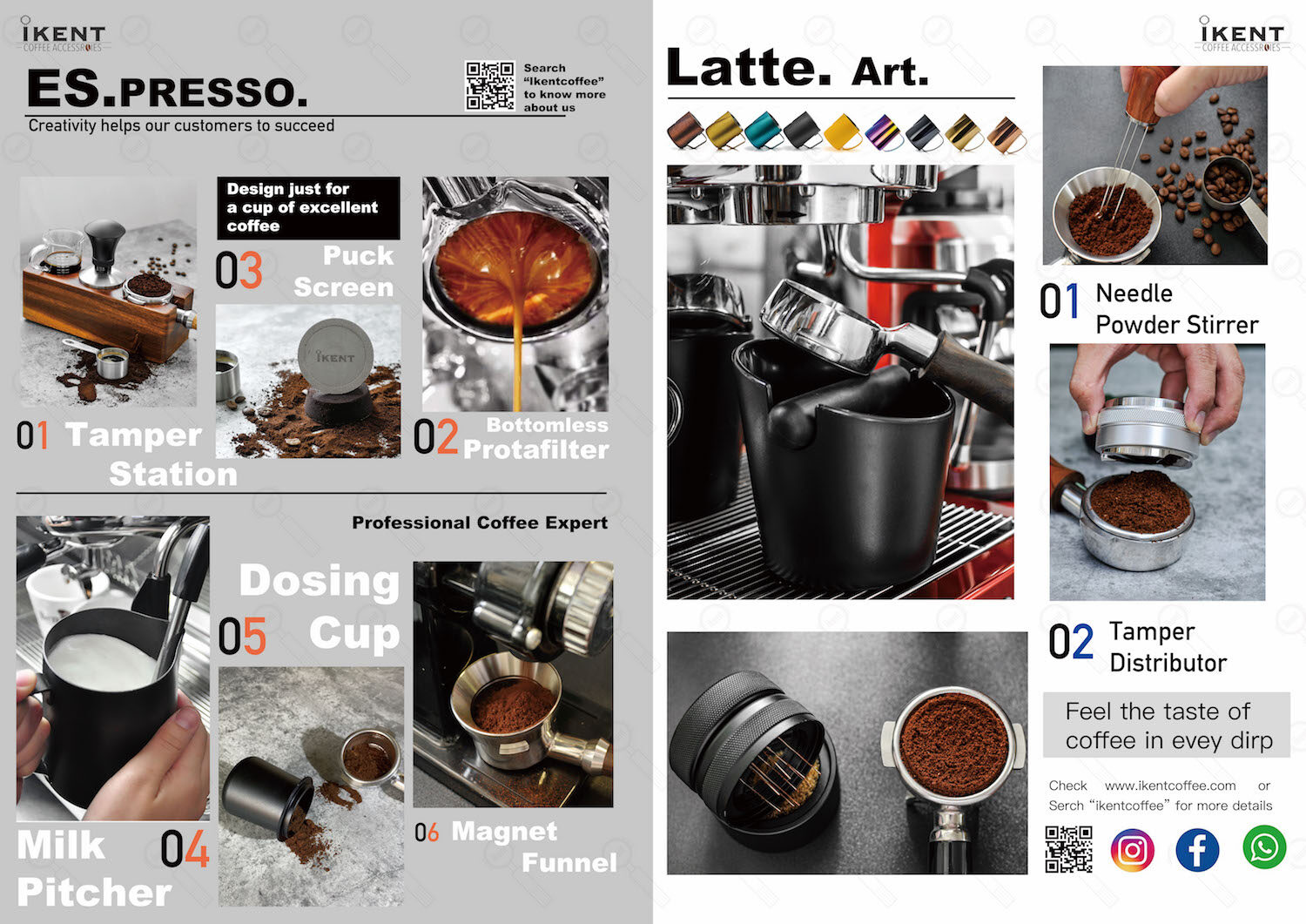 iKentcoffee coffee tools catalog page 1 - espresso tampers, grinders and accessories