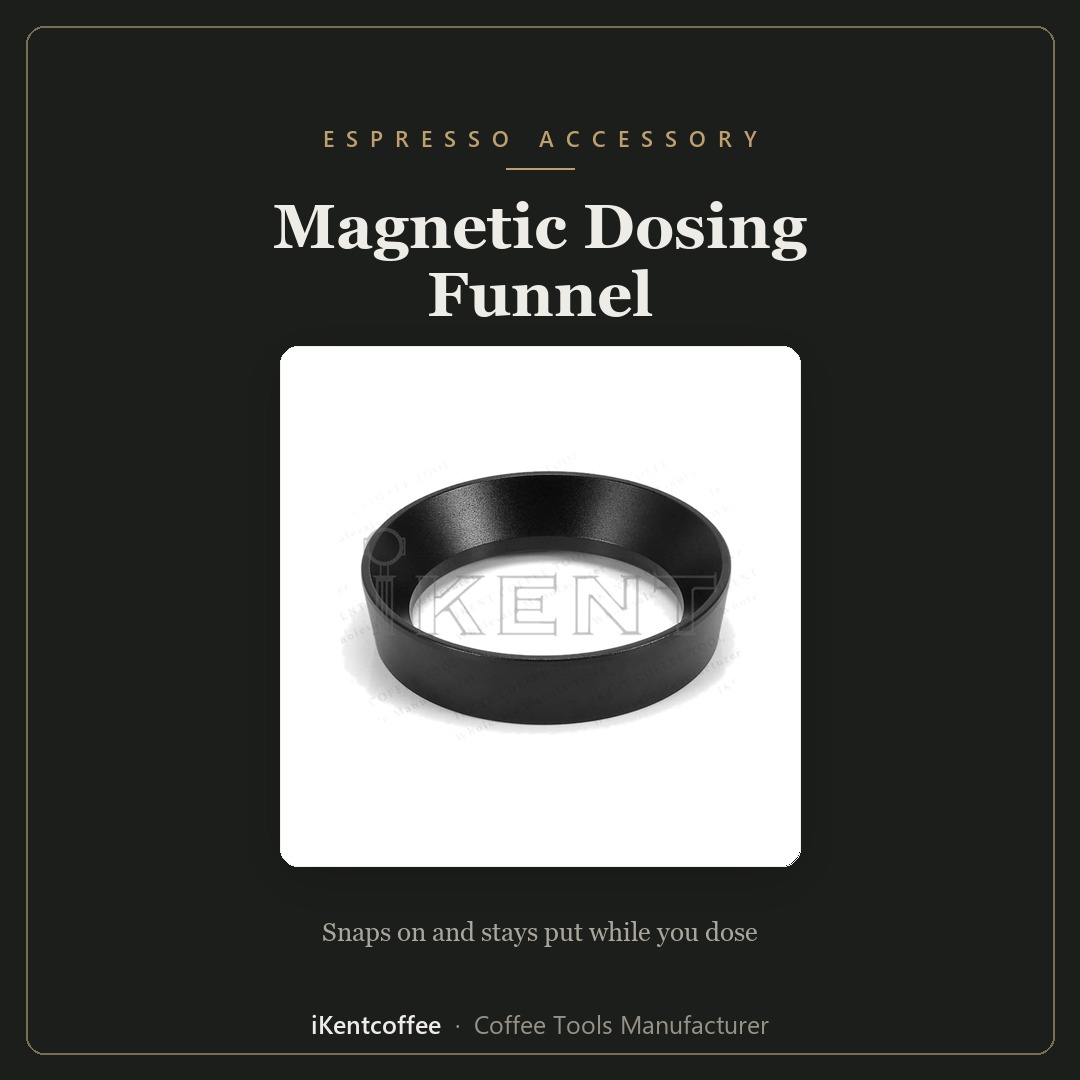 Aluminium magnetic dosing funnel ring for 51/54/58 mm espresso portafilters
